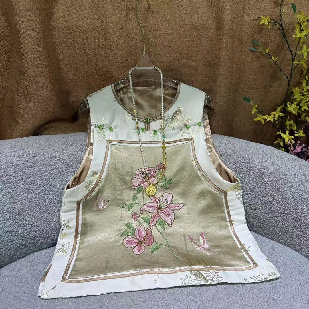 （SHANGLIU）国风新中式真丝马甲Q251235-4（551）