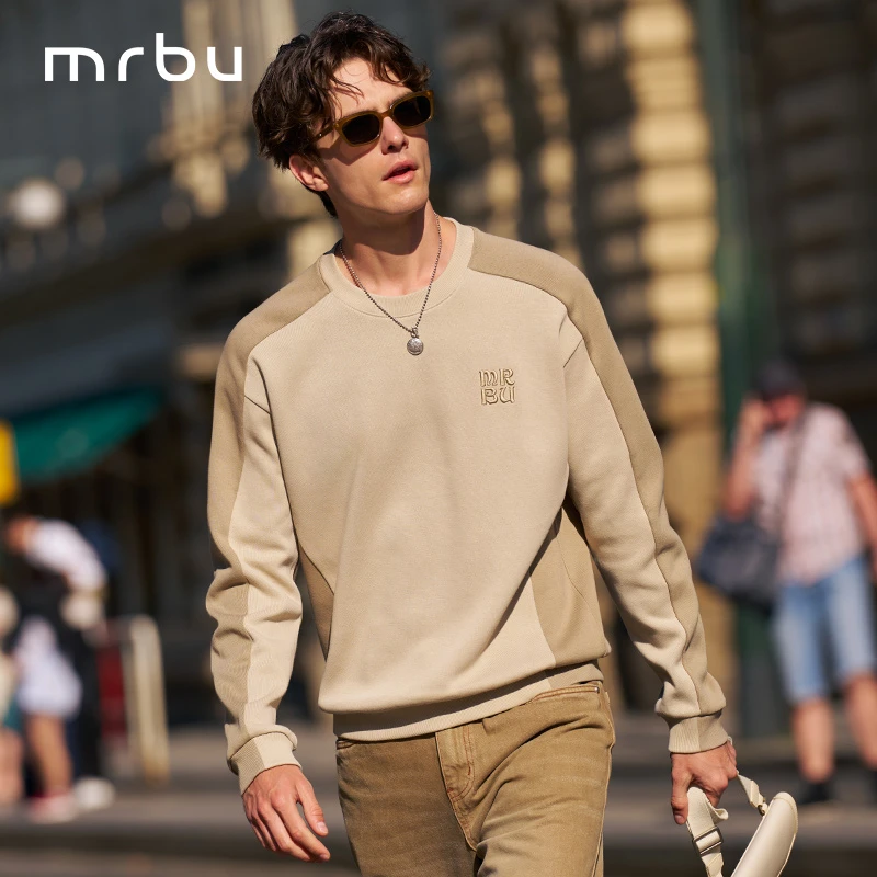 Mr.Bu布先生亲肤长袖卫衣设计感解构设计冬季男士宽松上衣KT16611