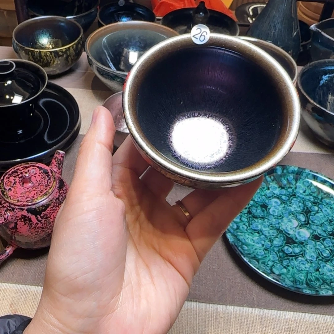 茶盏@*26陈红大漆木叶束口