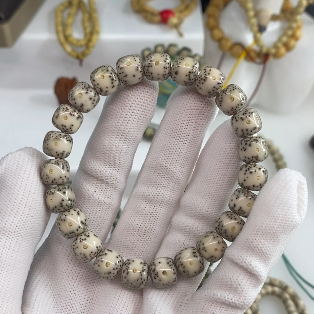 星月菩提手串卡10瓷白月朗星稀H098