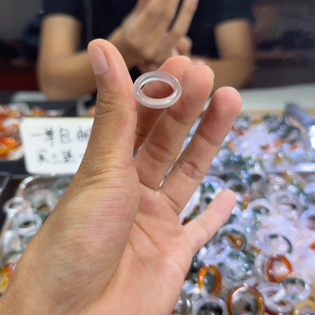 玛瑙/玉髓戒指未镶嵌35号9 圈有瑕疵买三送一