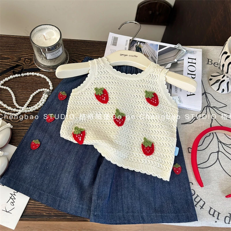 女童夏装套装2025新款洋气韩版女宝宝时髦夏季两件套C77