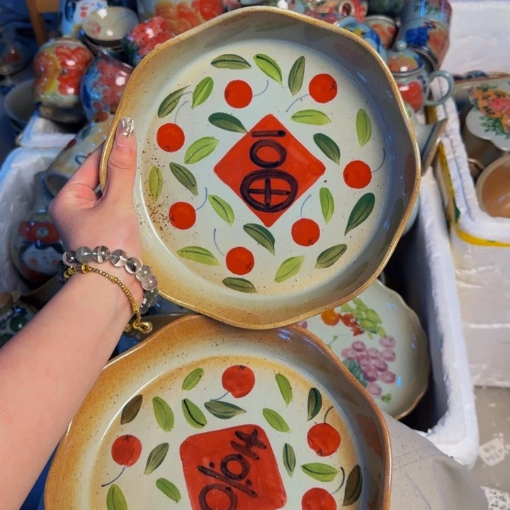 瓷片景德镇陶瓷手工手绘高温釉下瓷