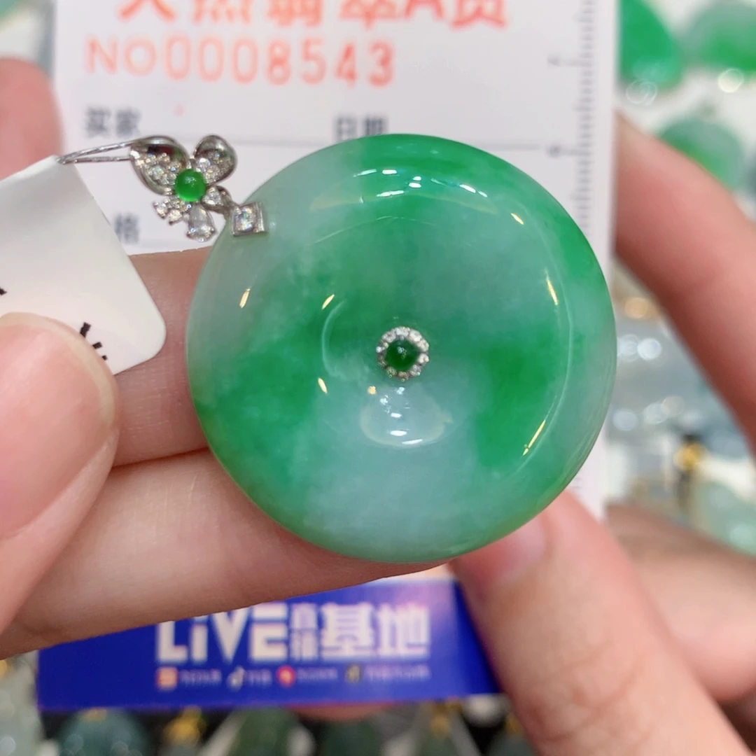 小****翡翠18K金镶嵌颈饰扣