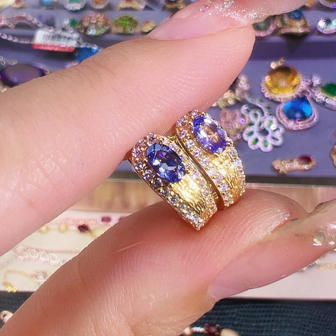 银S925镶嵌坦桑石坦桑石