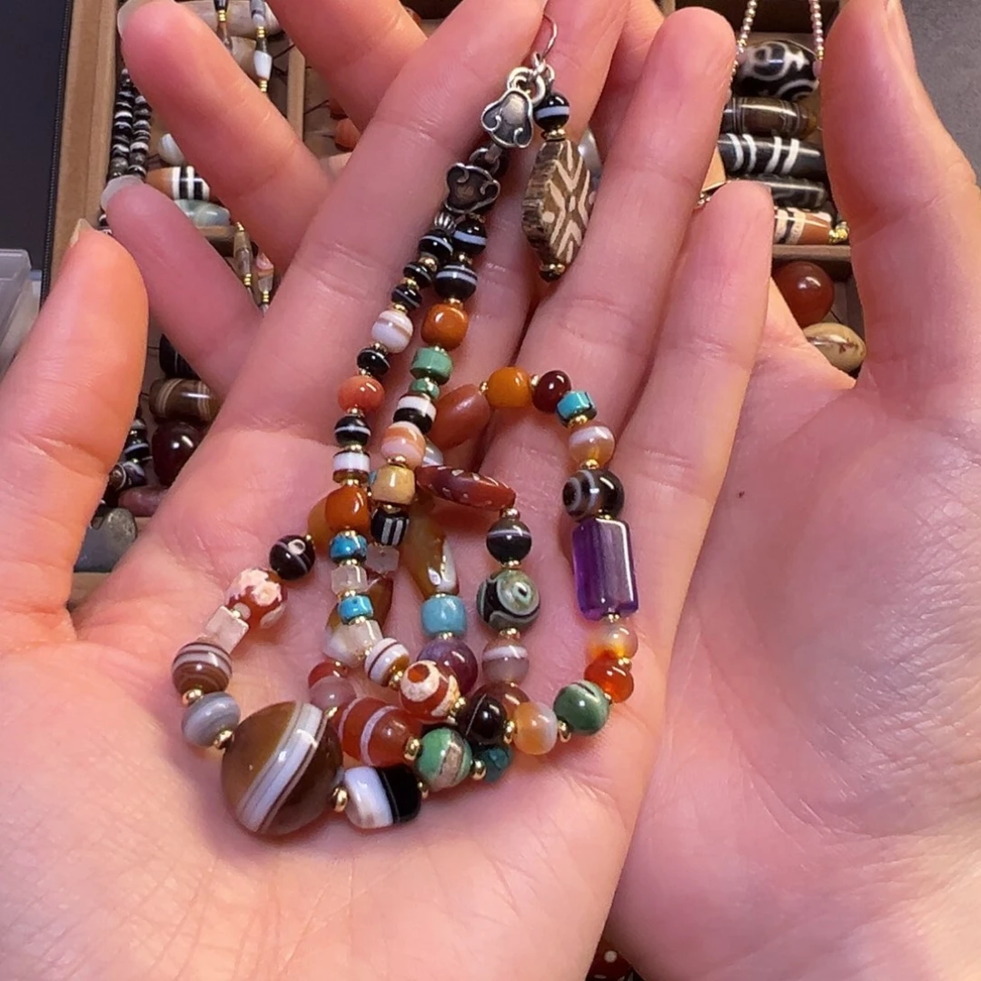 石英石纯铜锁骨链