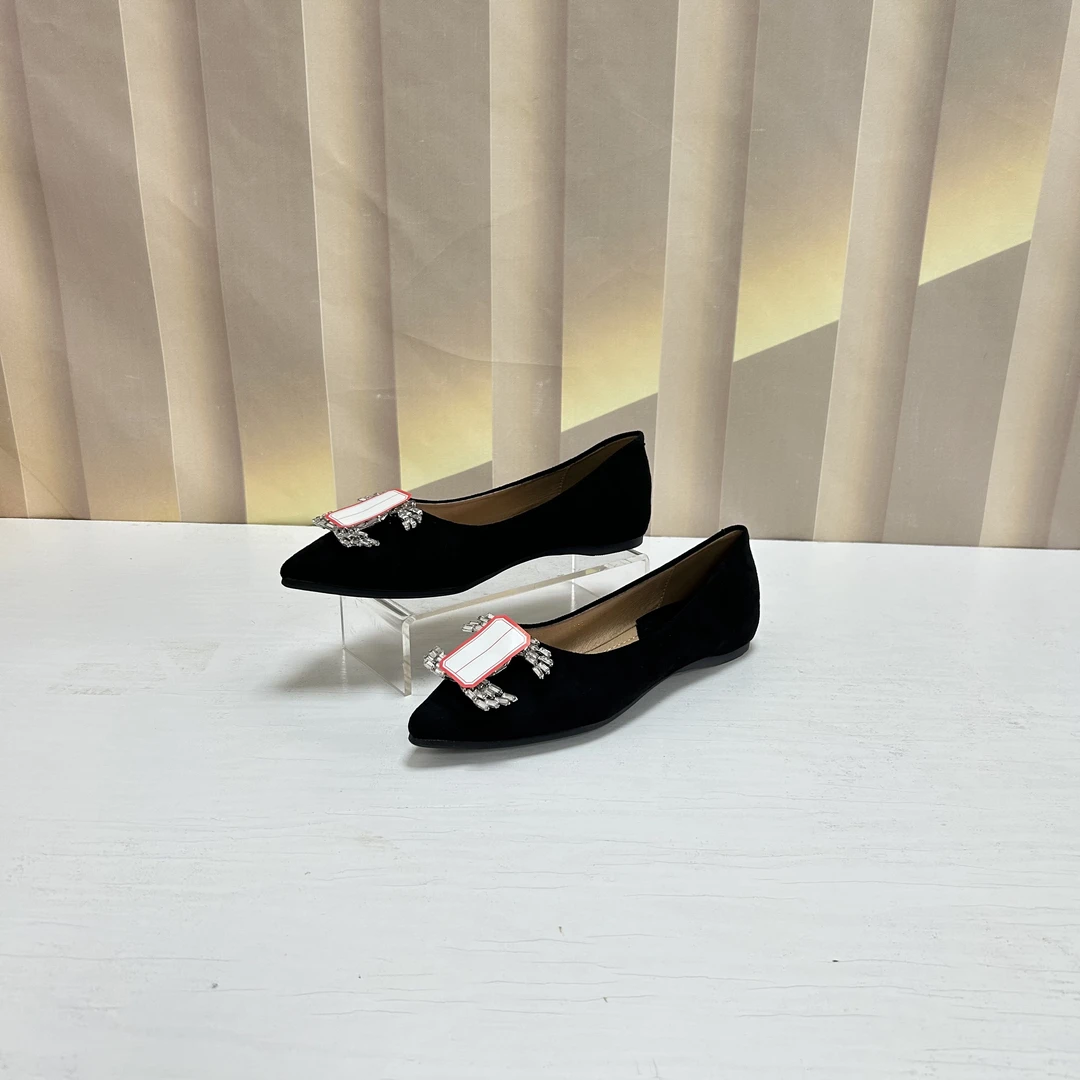 1089-18时尚气质水钻尖头平底单鞋F