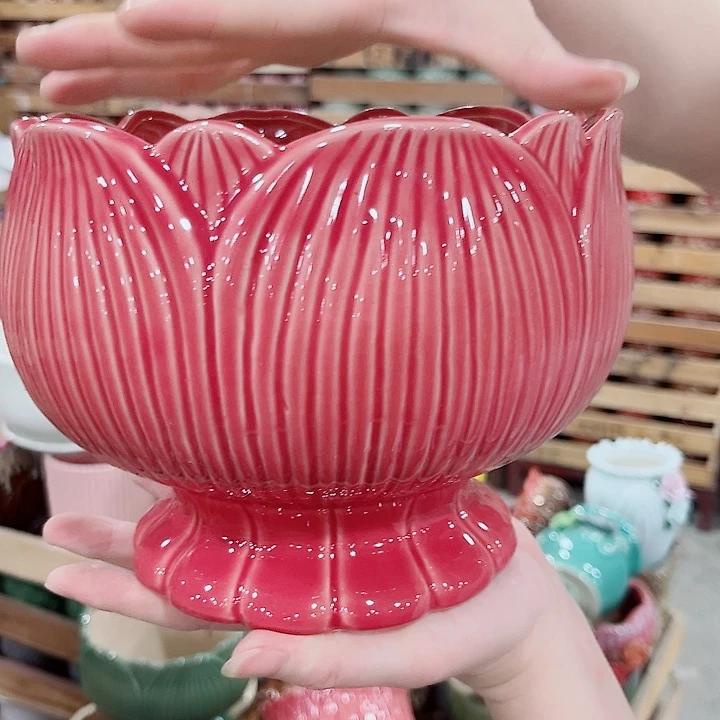 有孔.凑单10元陶瓷花盆发货！