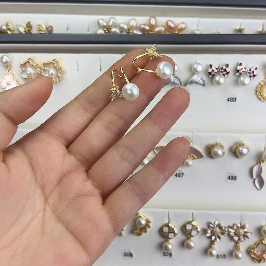 耳饰淡水珍珠银S925镶嵌