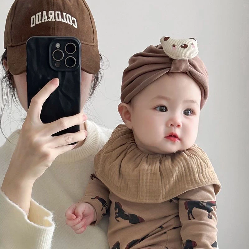 宝宝帽子春秋款新生儿印度帽可爱小熊初生小月龄婴幼儿护囟门胎帽