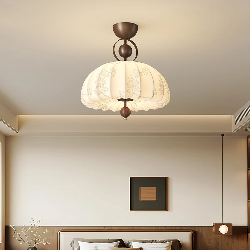 宋氏美学艺术浪漫温馨布艺餐厅吊灯南洋风卧室灯创意中古风南瓜灯