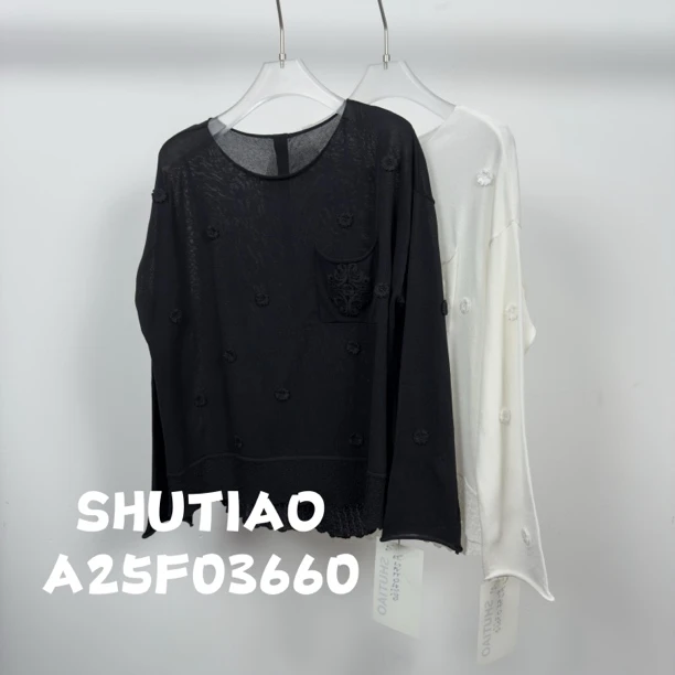 【SHUTIAO】2025夏季：新款小众设计款T恤A25F03660