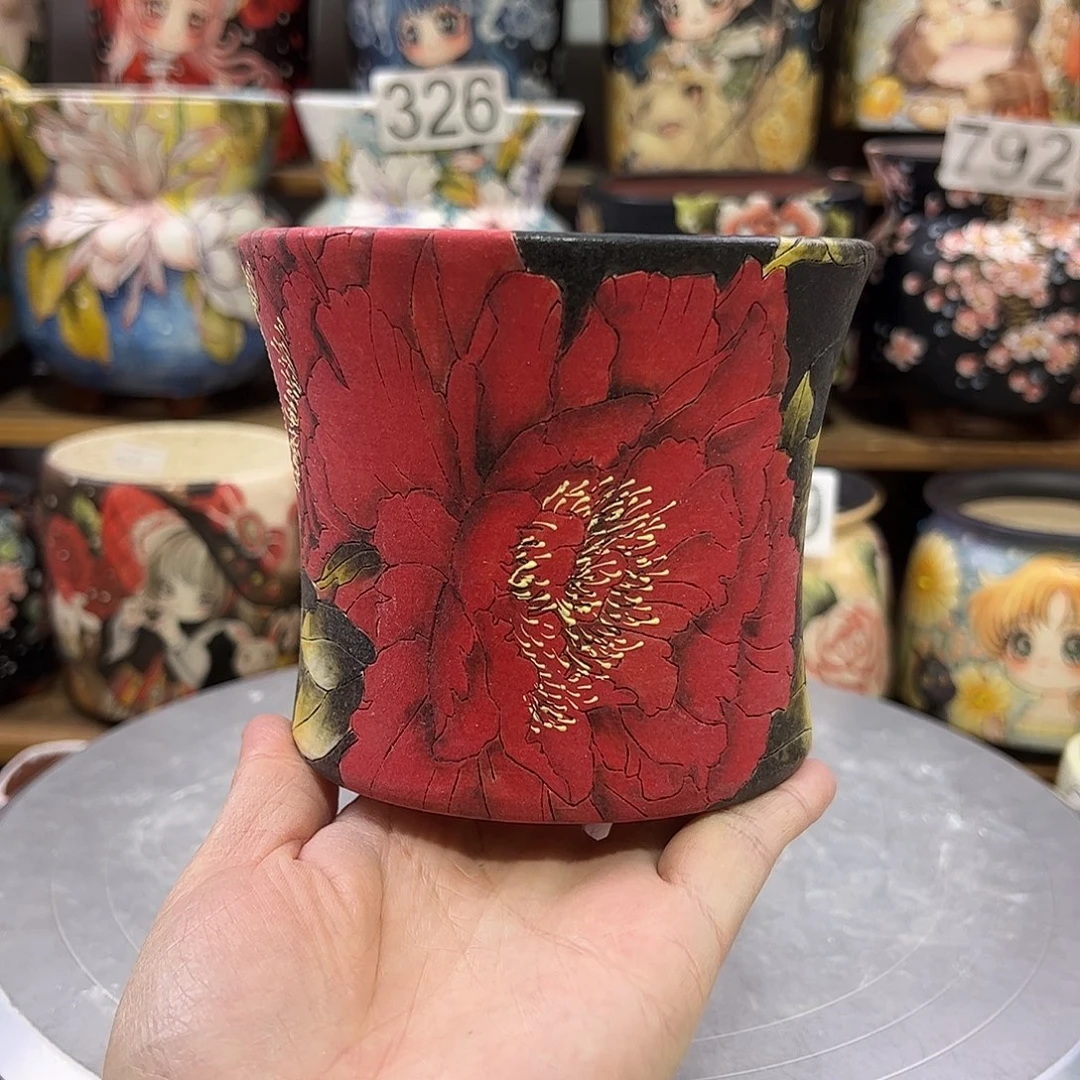 景德镇炫彩手绘口10.5高10