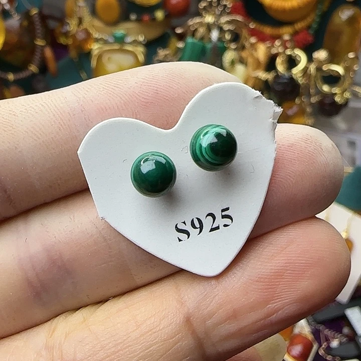 琥珀银S925镶嵌耳饰