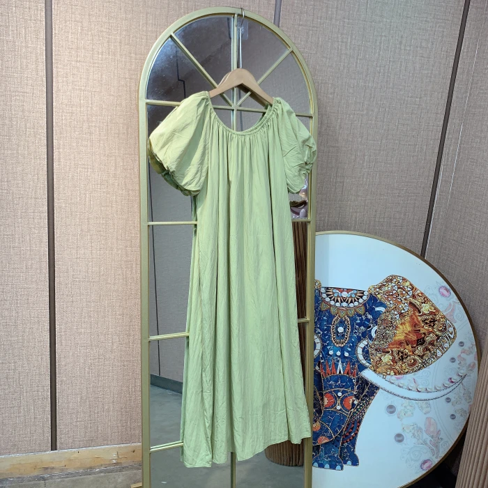 BM421孕妇绿色连衣裙90-140