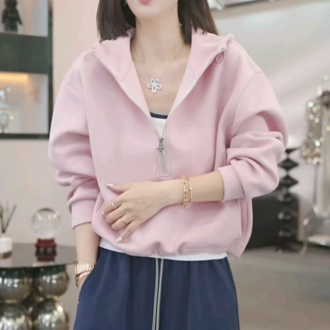 【星际漫游】2025早秋新款时尚气质休闲百搭连帽卫衣上衣