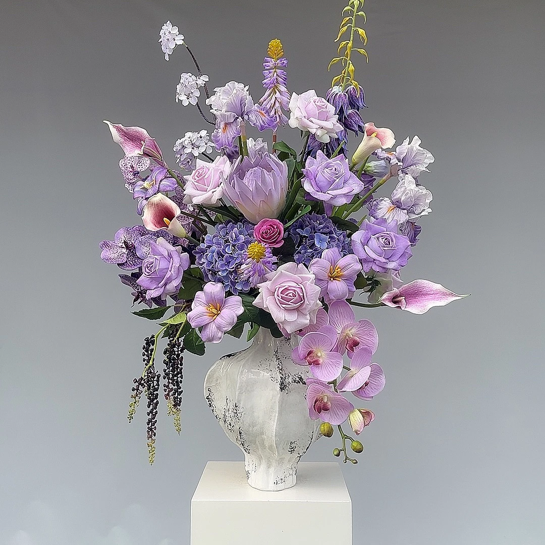 【浪漫乌托邦】高端原创设计花艺手感保湿仿真花