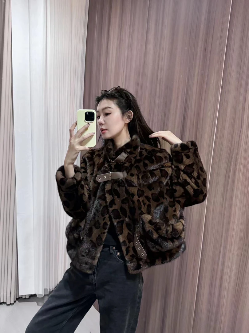 【TT甜】MMLi CLOTHES｜ 2024秋冬新款豹纹宽松水貂外套mm66-857