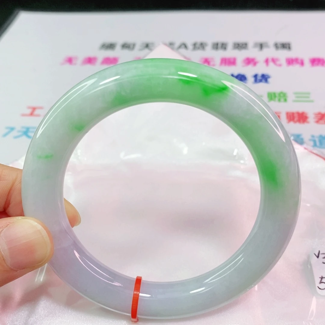 翡翠手镯未镶嵌59-61圈口圆条