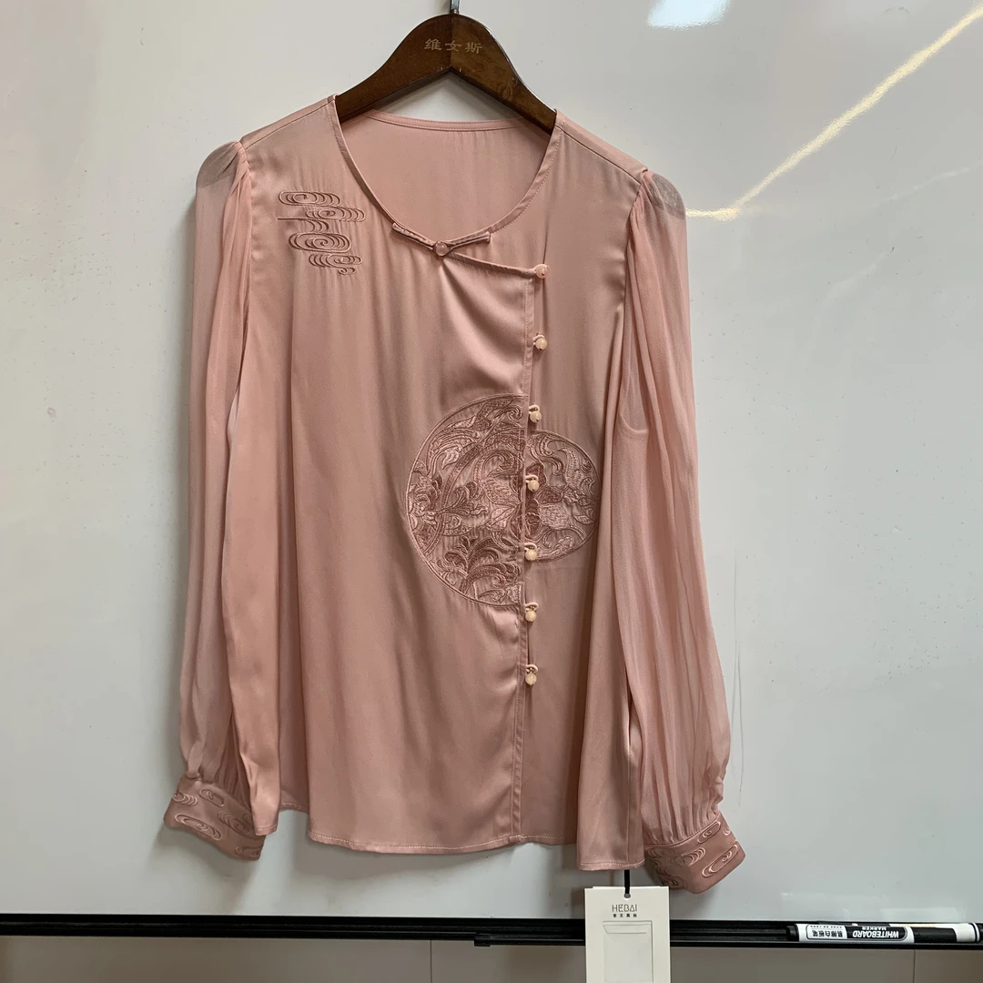 重磅真丝双乔弹力缎上衣E248