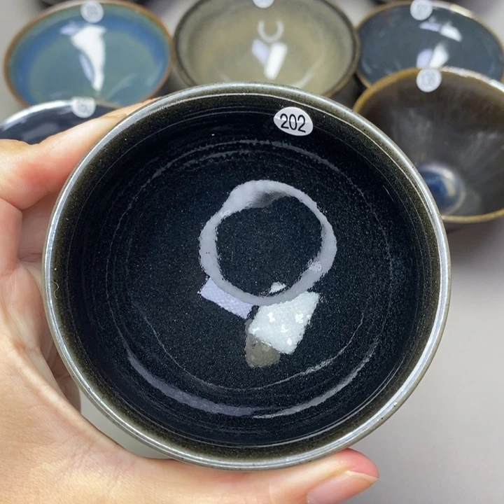 茶盏叫**哥建窑建盏磨底柴烧主人杯