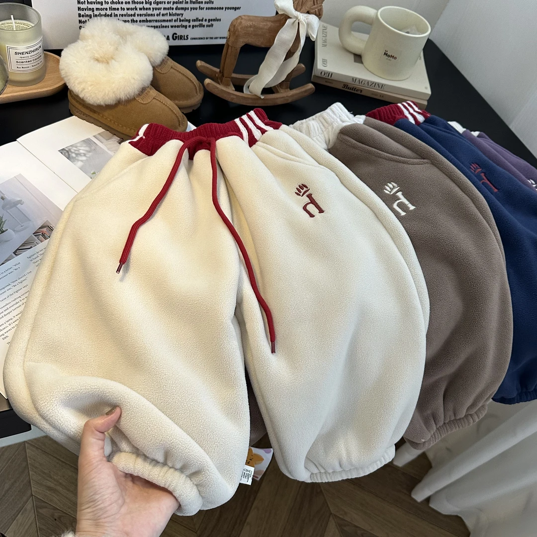 2025秋季亲子加绒闲裤儿童卫裤新款童装宝宝时尚洋气运动裤百搭