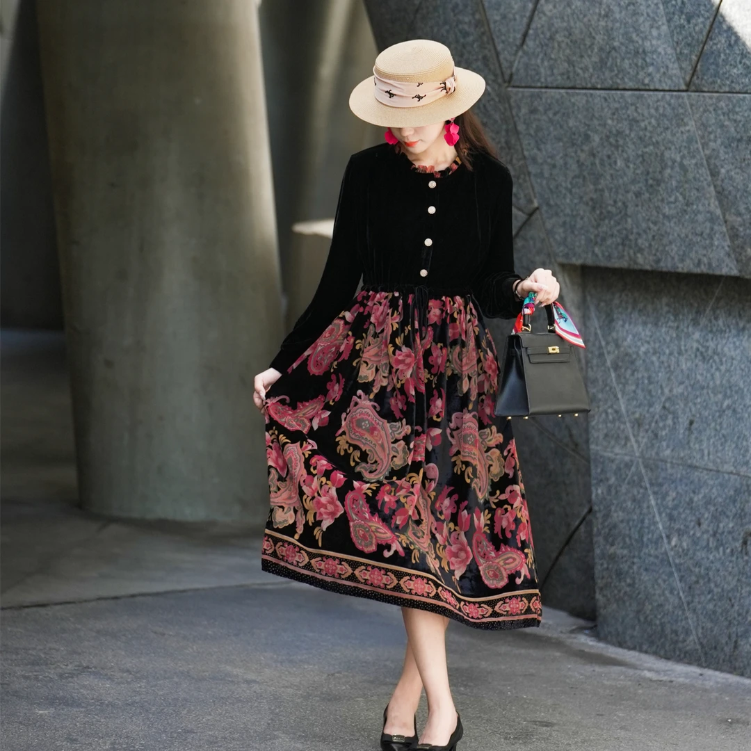 XILIHUI/喜丽荟轻奢风气质时尚经典百搭显瘦设计款连衣裙2092