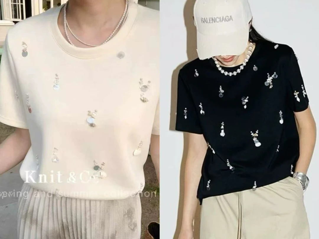 南油欧洲站2025春季新款显瘦休闲T恤女短袖上衣2516-T0080