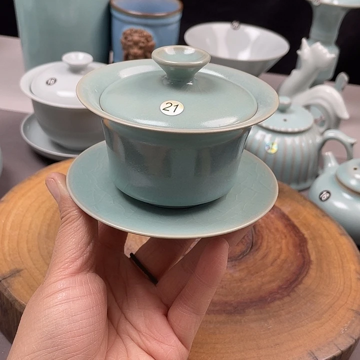 陶摆件盖碗微瑕98888