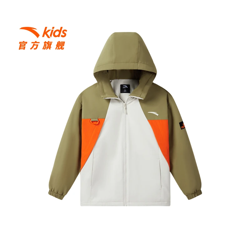 安踏儿童男大童摇粒绒运动上衣2025新款舒适保暖青少年户外厚外套