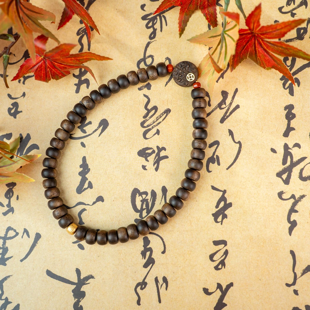 【沉水】沉香手串-昆仑梅格树心料沉香双圈设计款