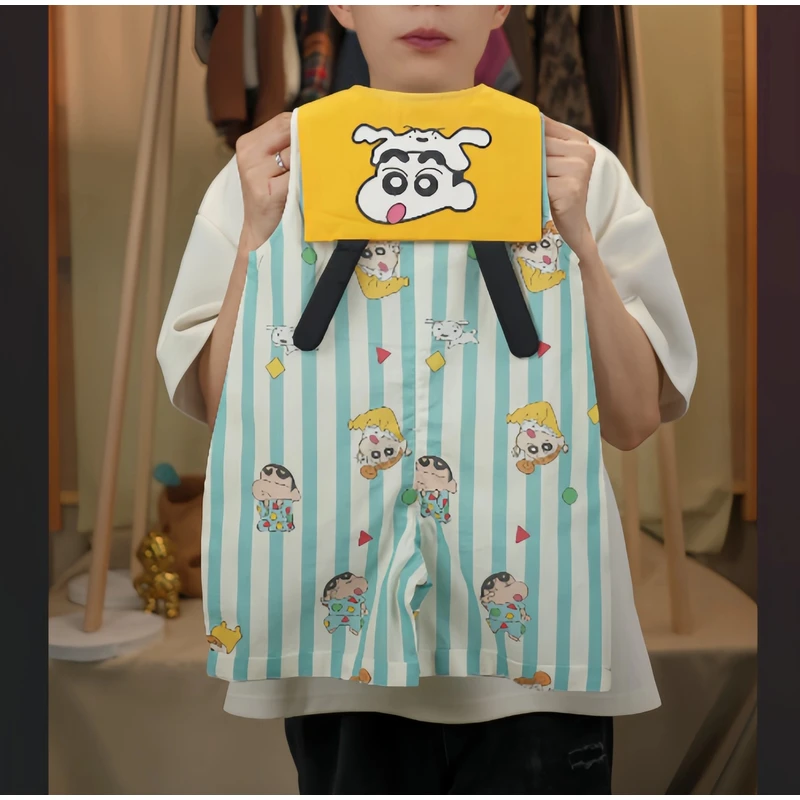 D【安可儿】2025夏季新款刺绣蜡笔小新款可爱男女宝连体裤