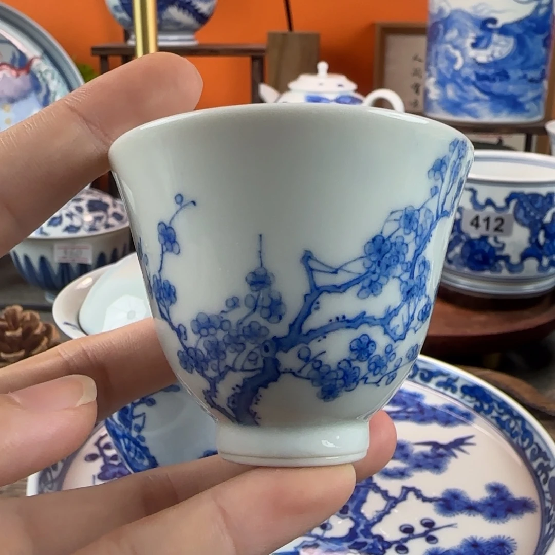 瓷片景德镇手绘青花茶器415