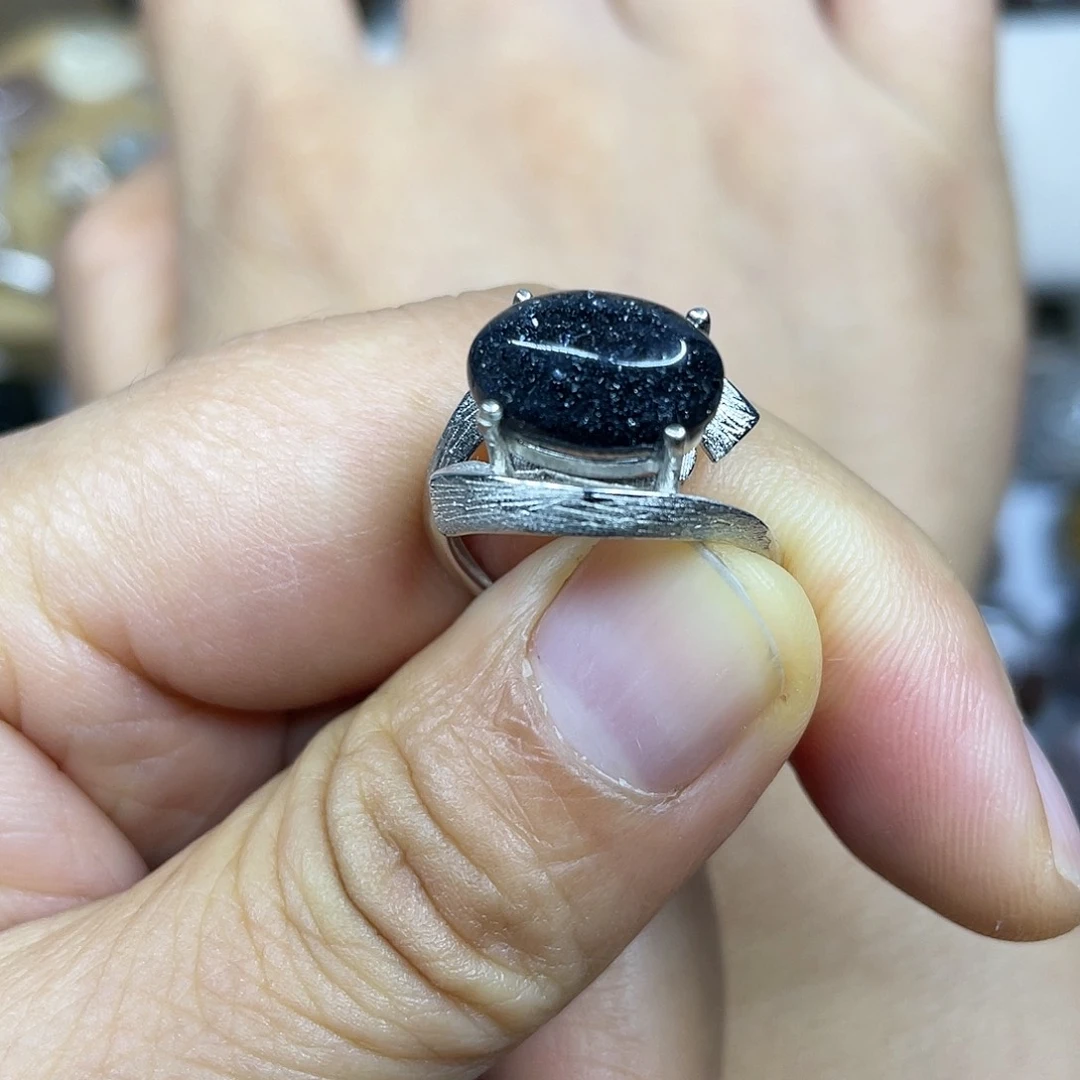 【闪购商品】银S925镶嵌珠宝半成品水晶戒指