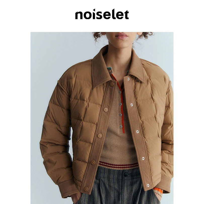 新国标90白鹅绒  小方格斜纹拼色羽绒服  N566-1-2