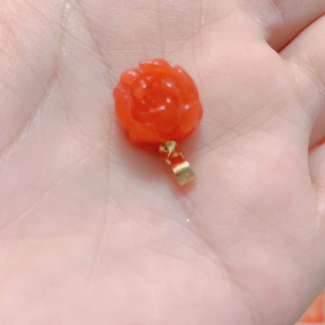 南红玛瑙银S925镶嵌吊坠(不含链)