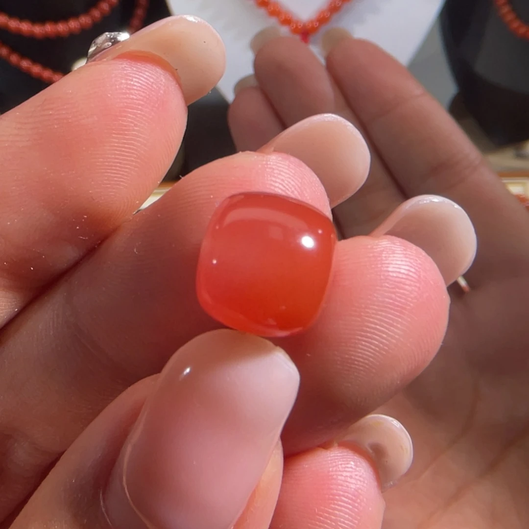 南红玛瑙老型珠9.1x10.1（冰片）不退换未镶嵌