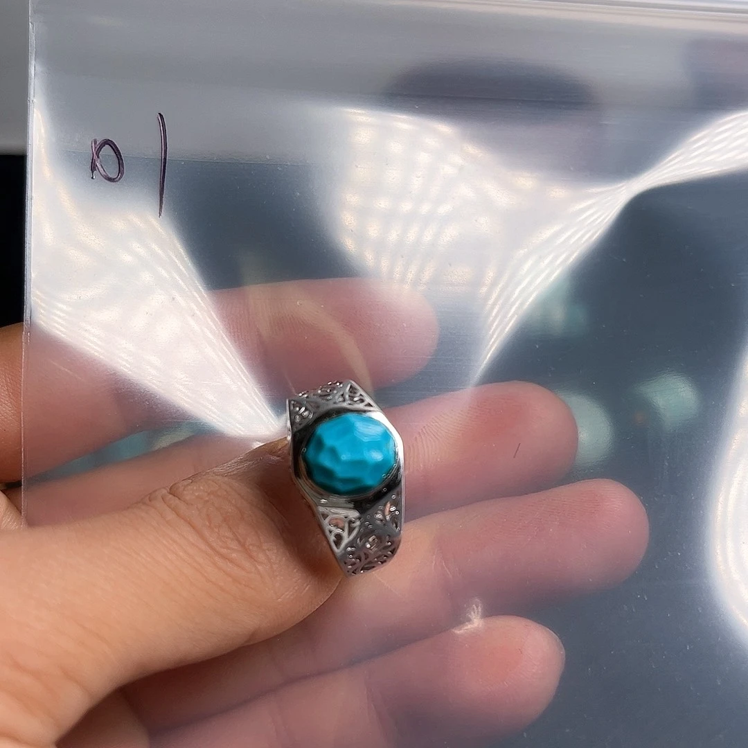 绿松石戒指银S925镶嵌