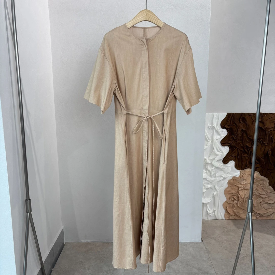 CLYQ2657 日本客人订单 褶皱系扣衬衫连衣裙