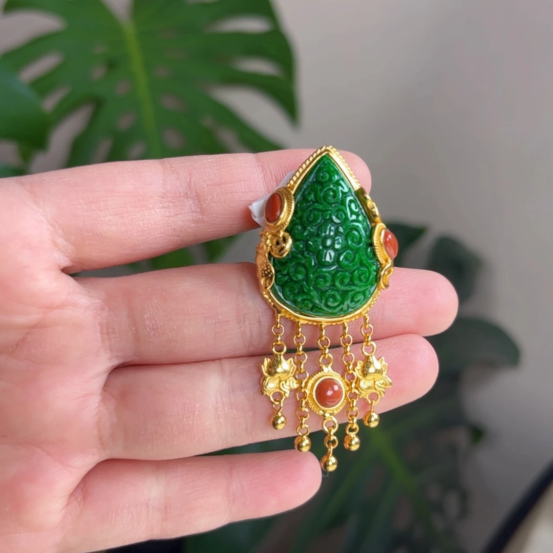 【闪购商品】翡翠戒指银S925镀金镶嵌 福利