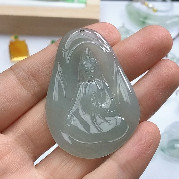 未镶嵌定制翡翠素衣观音