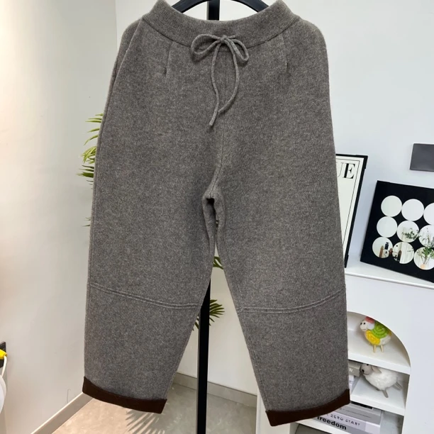 【牦牛绒-弯刀裤】女士加厚针织百搭哈伦裤外穿保暖镰刀裤