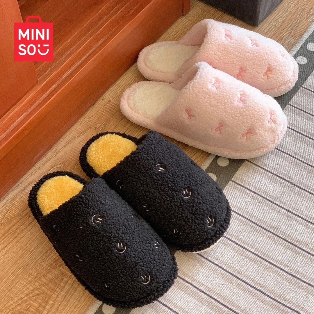 MINISO/名创优品2025新款爆款秋冬季防滑棉拖鞋情侣款卡通eva家居