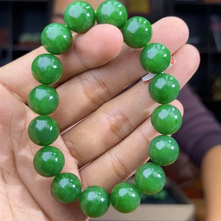 和田玉未镶嵌手串天然和田玉俄罗斯五号矿琉璃翠卡13