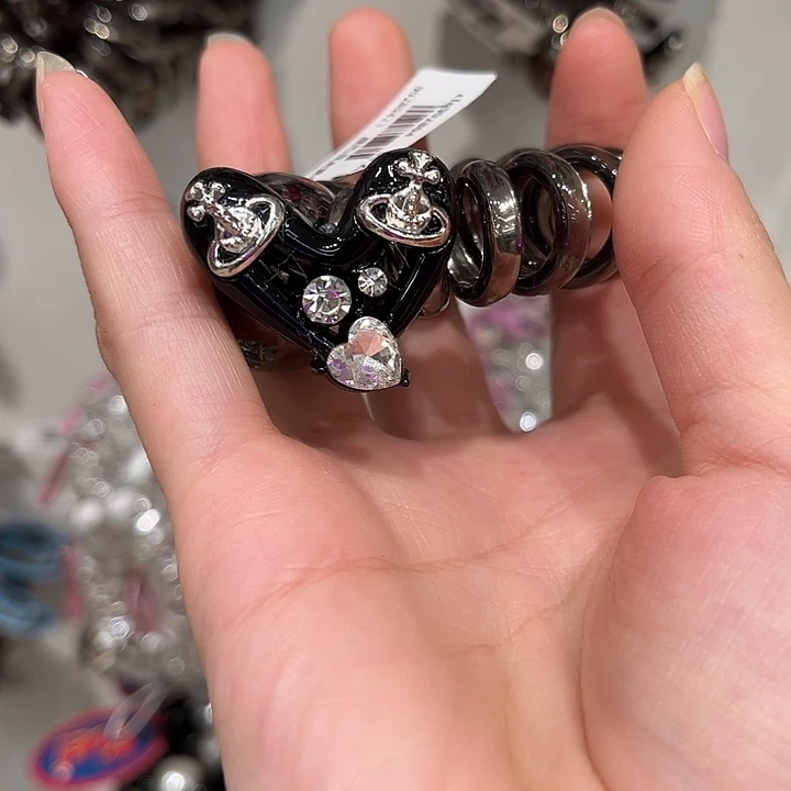 布艺铁合金黑色爱心电话线