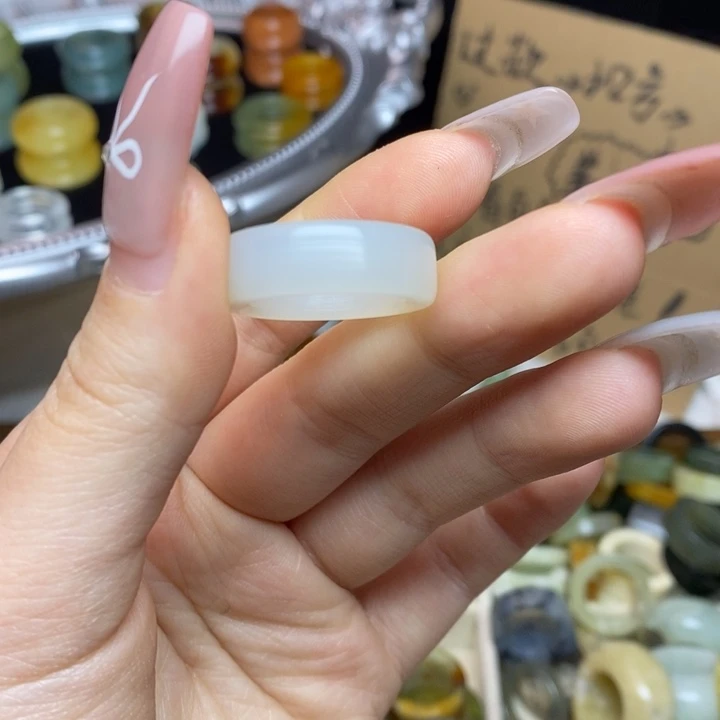 蛇纹石玉合金戒指43-17.3