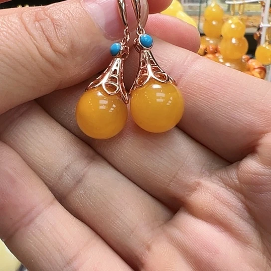 未镶嵌琥珀耳饰耳坠