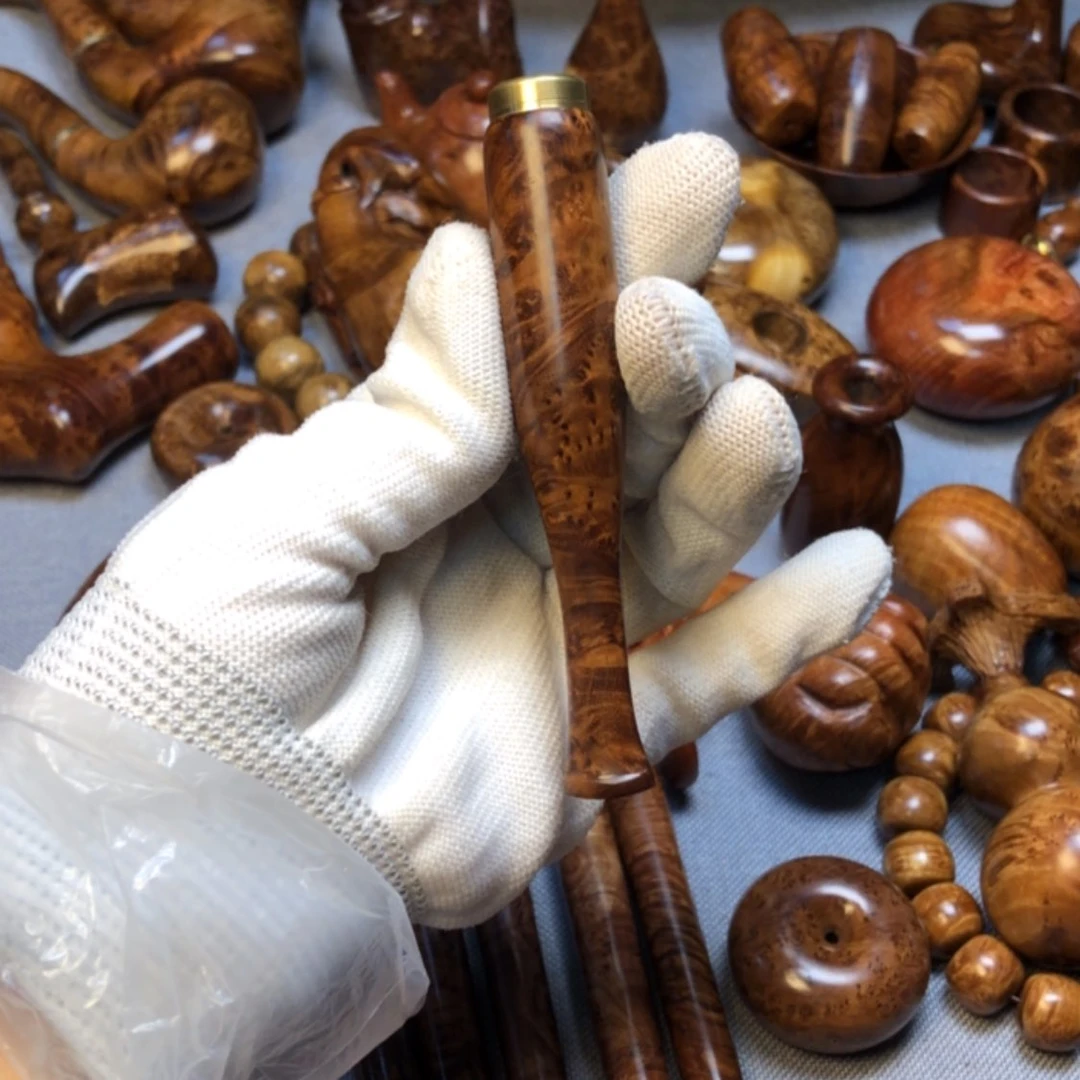 【闪购商品】香榧木麻梨疙瘩火琉璃手把件