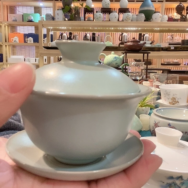 汝窑瓷器盖碗瓷器