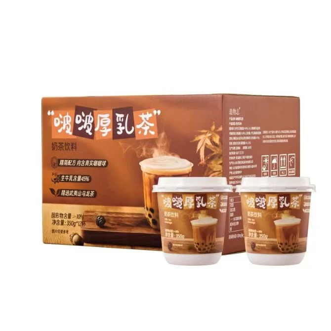 【保质期至2025-04-26】造物志啵啵厚乳茶350g*12杯/箱